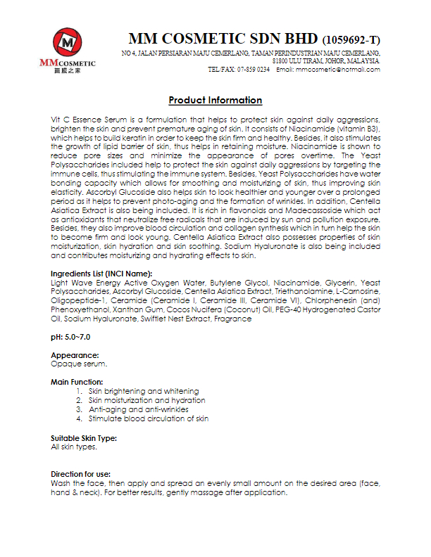 Product Information M5 D RD92F1 VIT C ESSENCE SERUM1