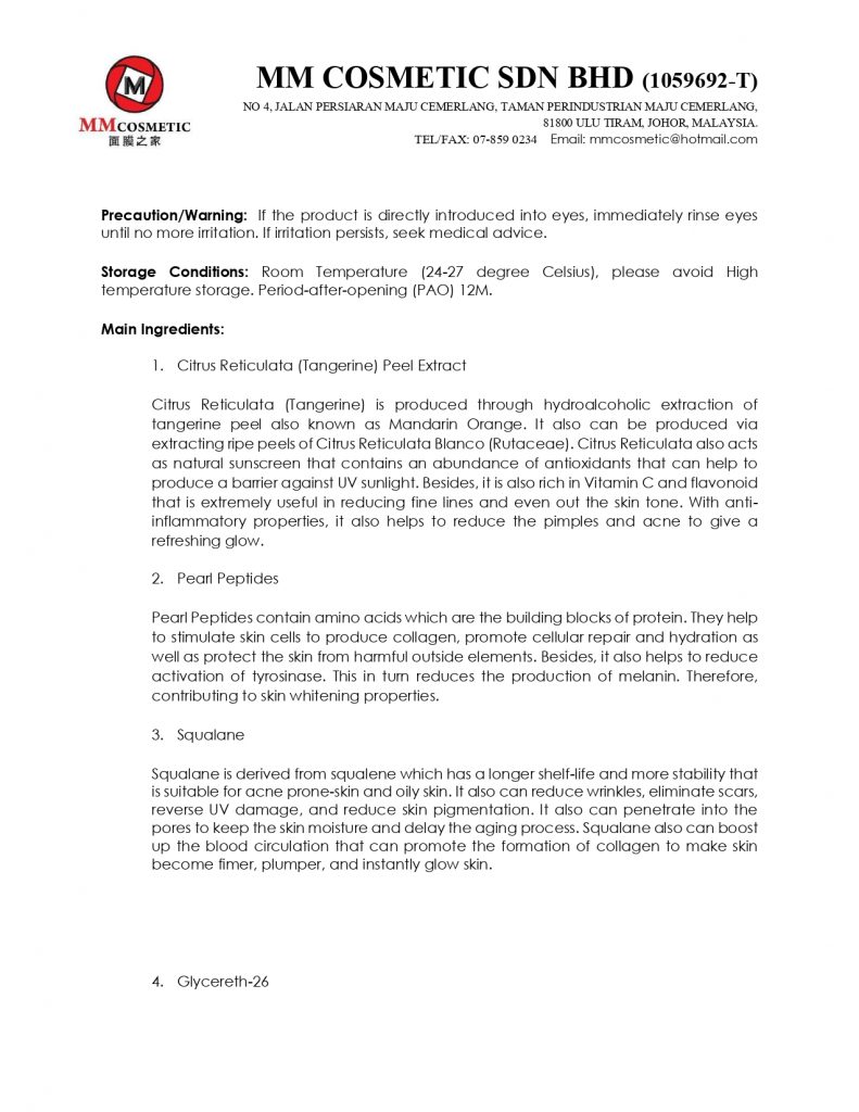 PEARL PEPTIDE WHITENING CREAM MM Cosmetic