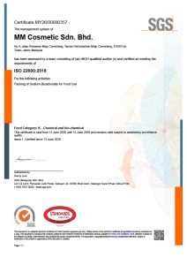 MM COSMETIC ISO 22K CERTIFICATE